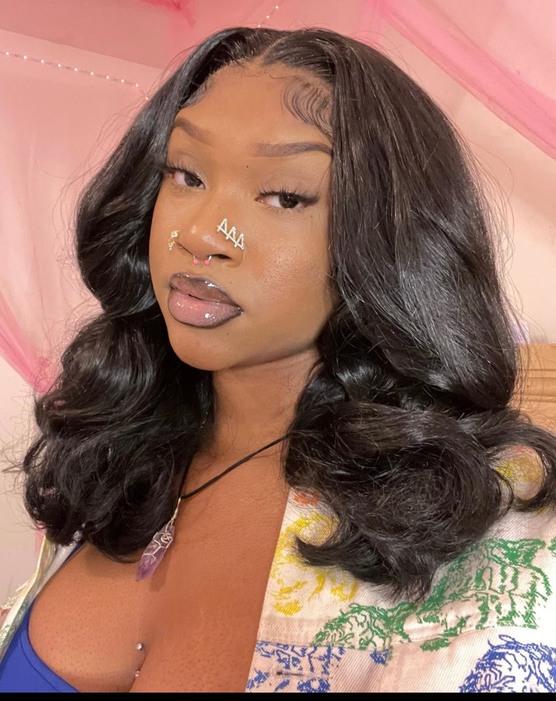 444 Angel Protected Nose Stud Clear