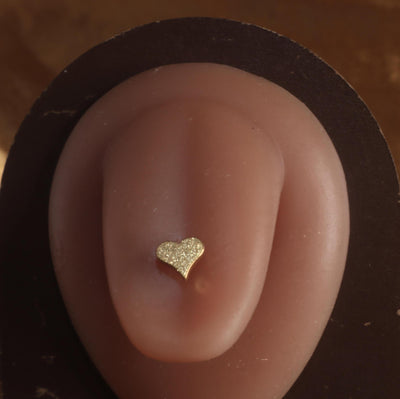 14G Steel Sparkle Heart Tongue ring barbell piercing - YoniDa'Punani
