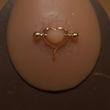 Steel Loop Heart Barbell Nipple Ring Piercing Jewelry - YoniDa&