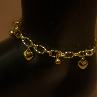 Gold Color Heart Drop Anklet Jewelry - YoniDa&