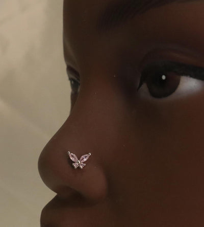 Cute Gem Butterfly Simple Nose Stud - YoniDa'Punani