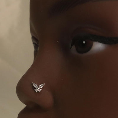 Cute Gem Butterfly Simple Nose Stud - YoniDa'Punani