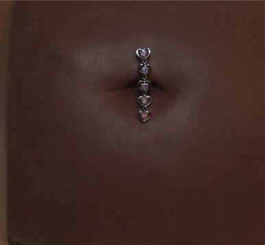 Five Heart Navel Belly Button Ring Piercing Jewelry - YoniDa&