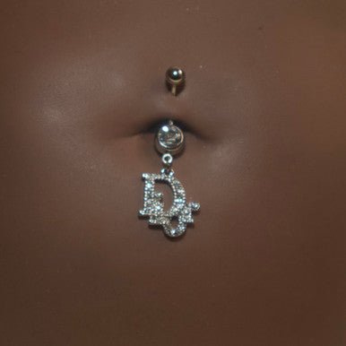 Dangling D letter Navel Ring Belly Button Body Piercing - YoniDa&