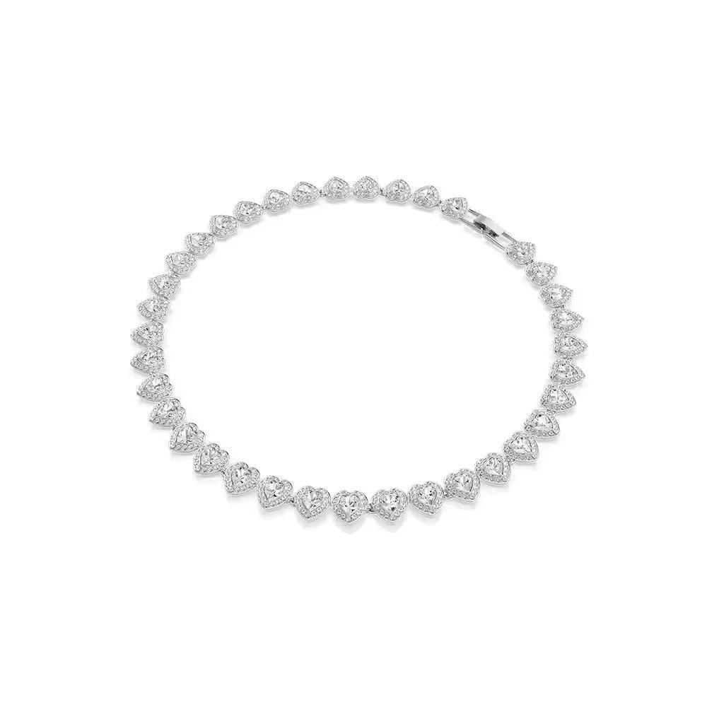 Gold Crystal Heart Stone Bracelet