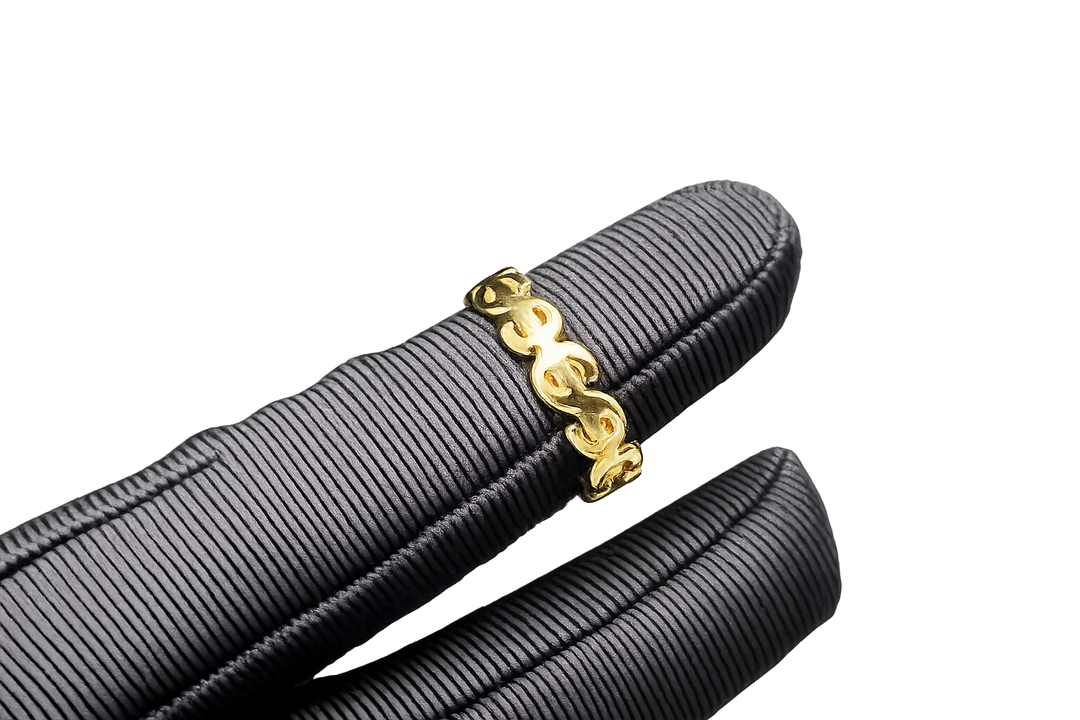 18K Gold Cash Money Symbol Wrap Band Ring