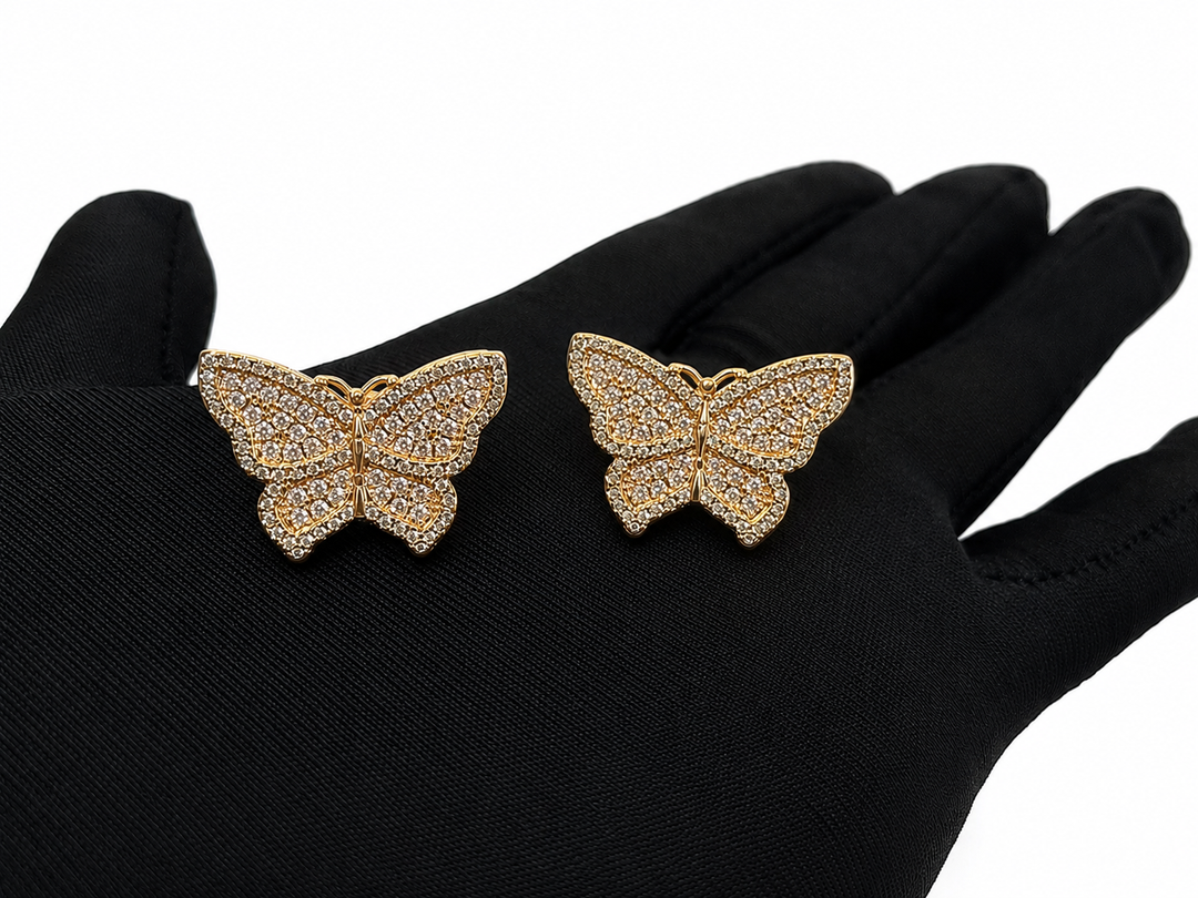 18K Gold Coquette Butterfly Earrings