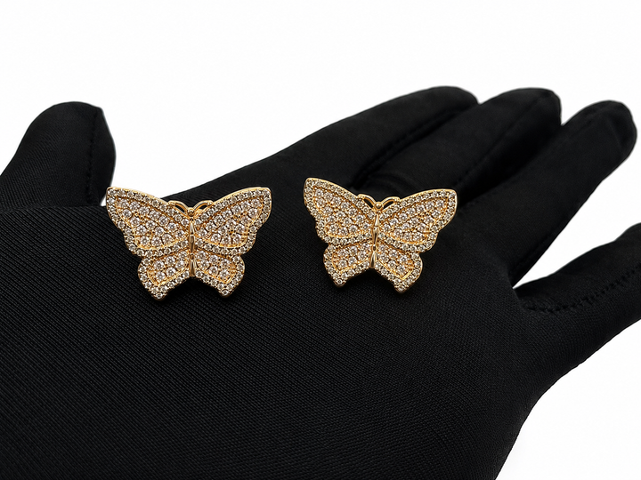 18K Gold Coquette Butterfly Earrings