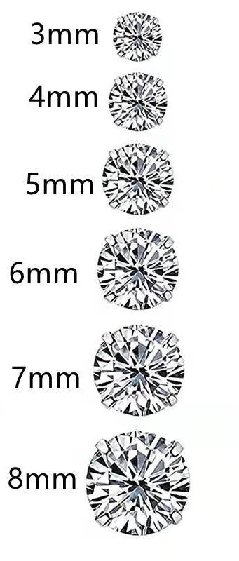 Durable Stainless Steel Zircon Stud Earrings