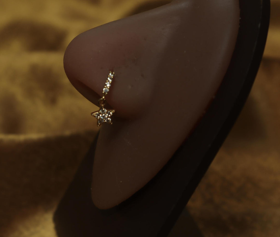 Dazzling Celestial Star Nose Hoop