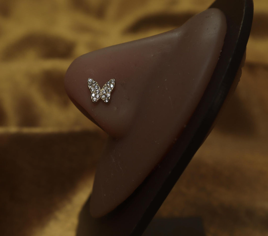 Charming Butterfly Detail Nose Stud