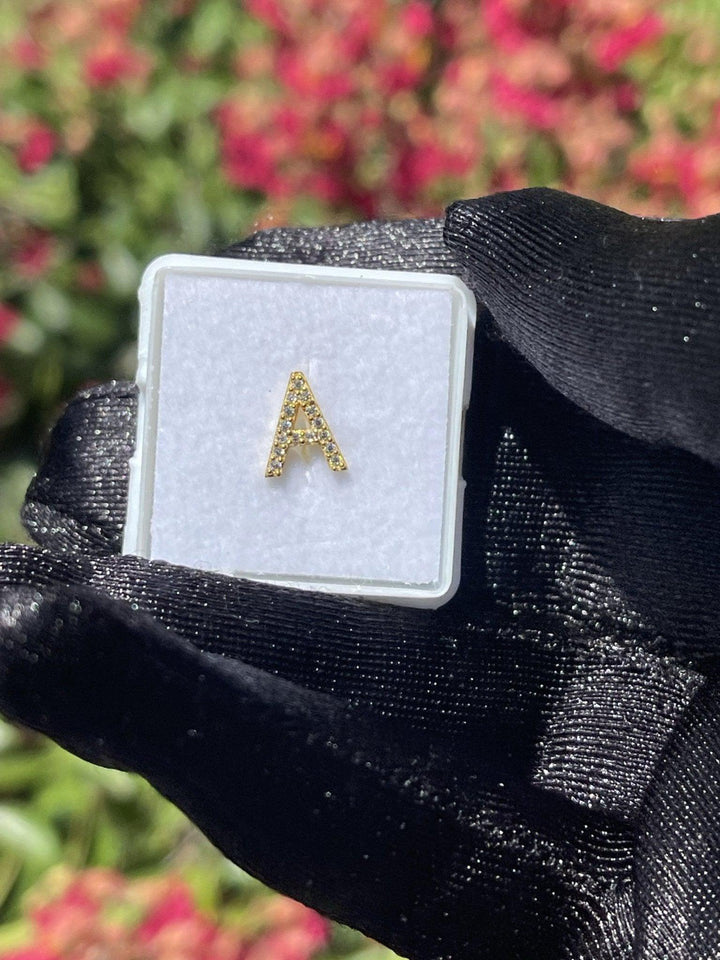 Cubic Zircon Initial Alphabet Nose Stud Piercing Jewelry