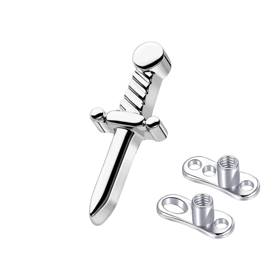 Edgy Knife Titanium Dermal Jewelry