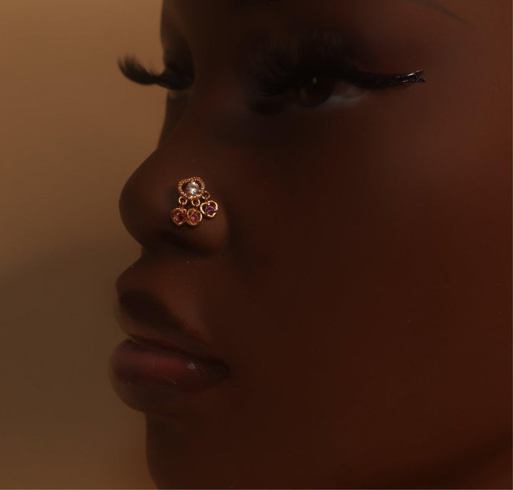 Sawyer Three Heart Nose Stud Jewelry Piercing