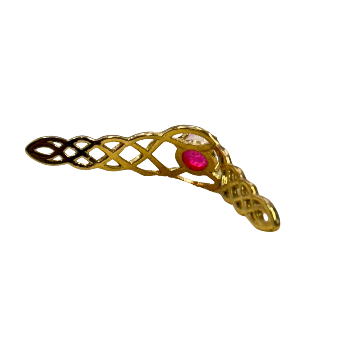 Dual Gem Celtic Non Nose Bridge Nose Cuff