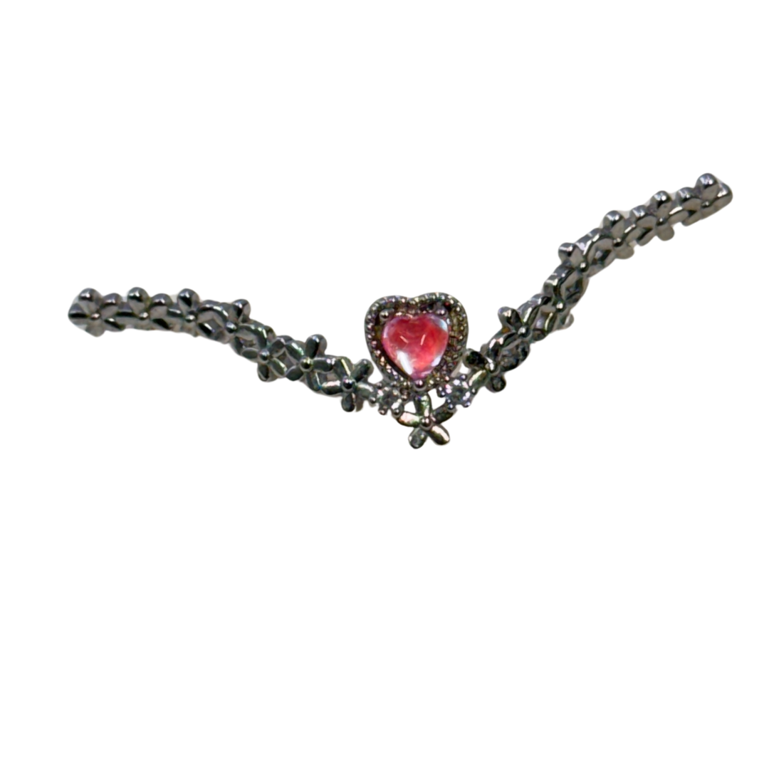 Pink Heart Floral Bridge Nose Cuff