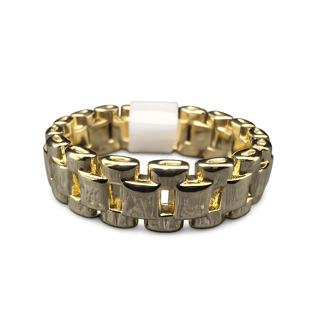 Gold Chain Link Band Ring