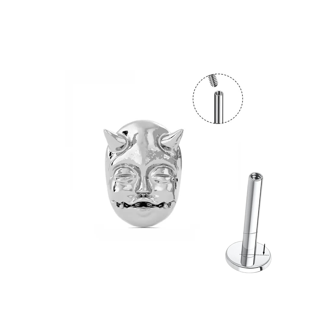 Halloween Demon Face Lip Piercing Stud