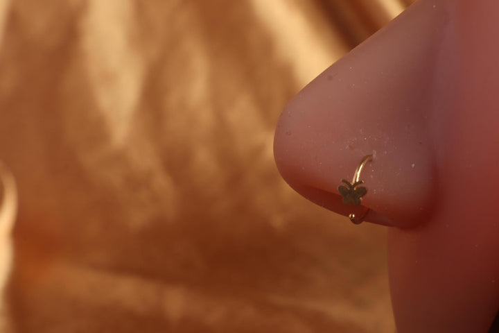 Cute Loop Butterfly Nose Hoop Piercing