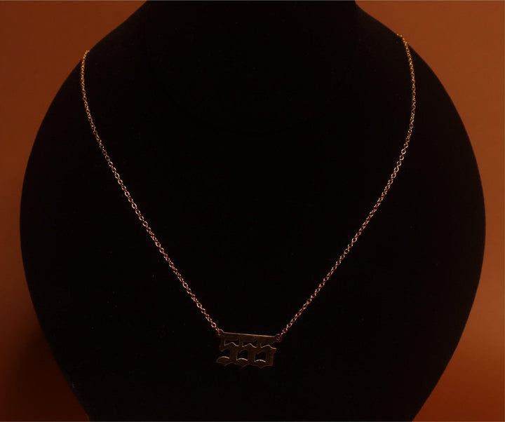 Gold Lucky Number Necklace 111–999 Non-Tarnish