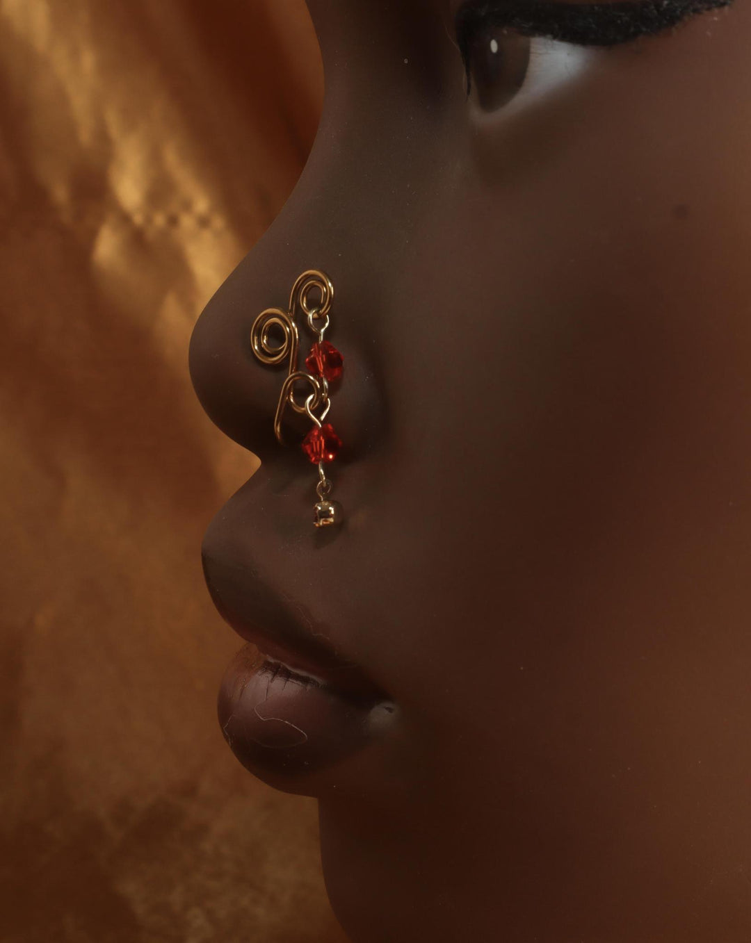African Swirl Red Handmade Nose Cuff