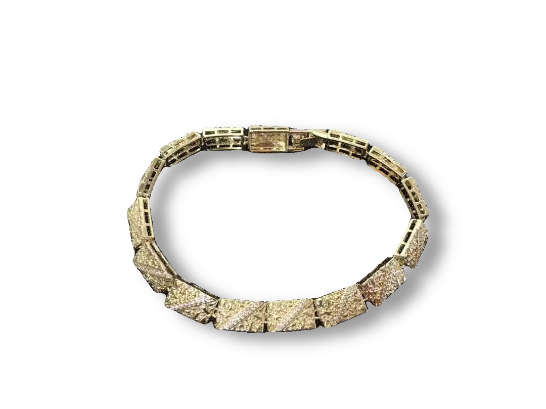 18K Gold Textured Nugget Bracelet