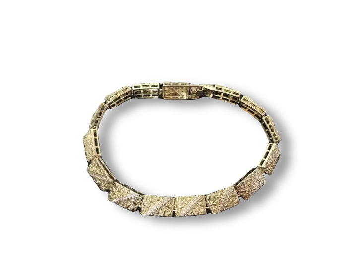 18K Gold Textured Nugget Bracelet