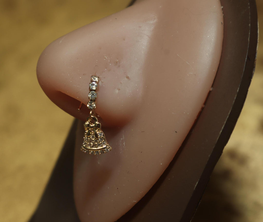 Christmas Bell Nose Hoop