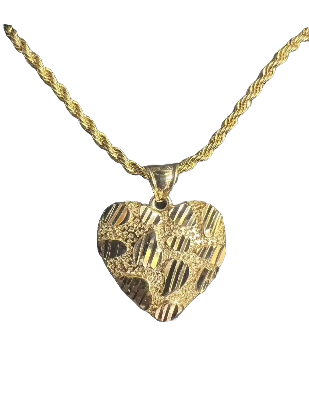 Gold Big Nugget Texture Necklace