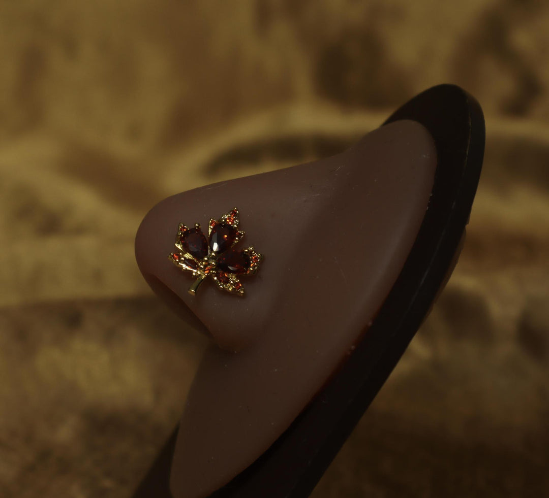 Leaf Shape Color Cute Nose Stud