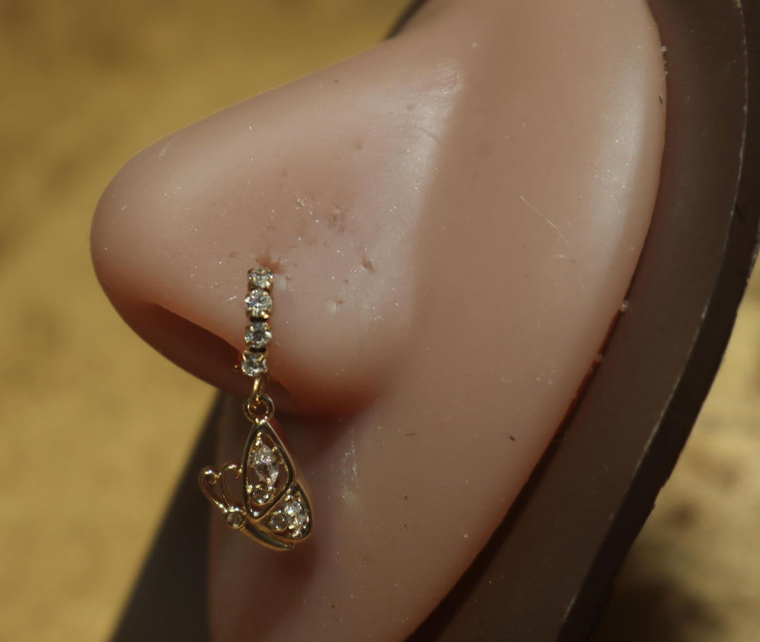 Half Butterfly Nose Hoop