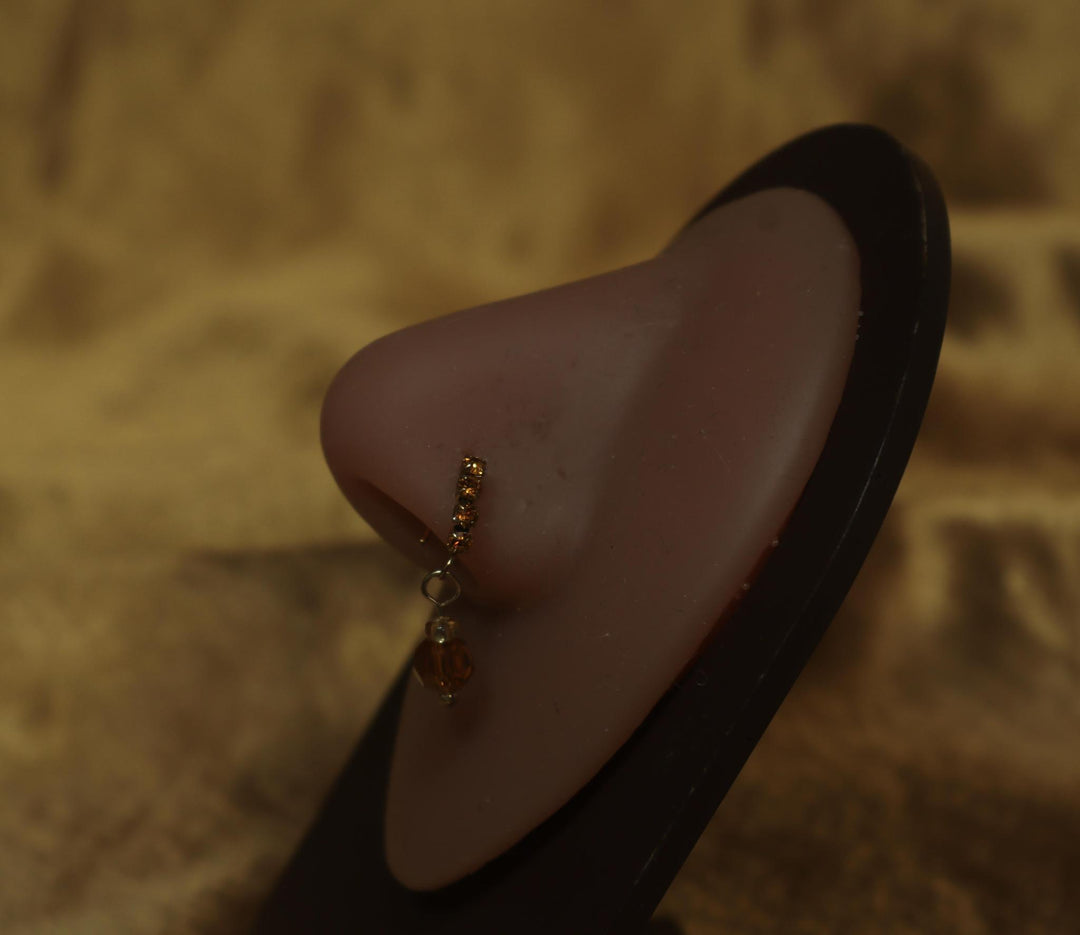 Fall Orange Nose Hoop Dangle