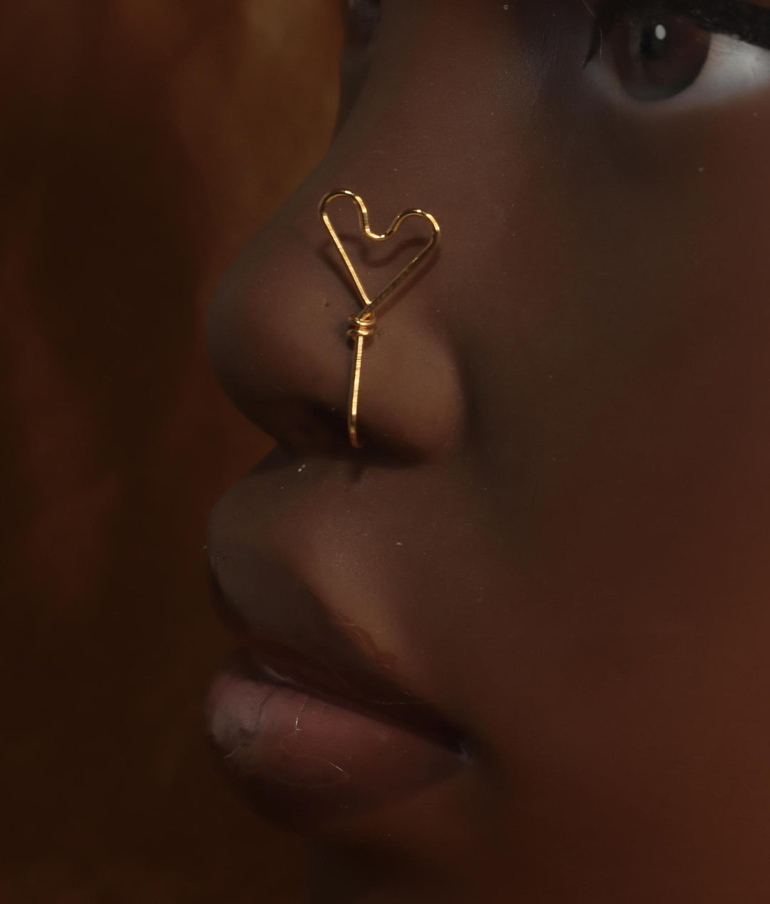 Handmade Outline Shape Heart Faux Nose Cuff