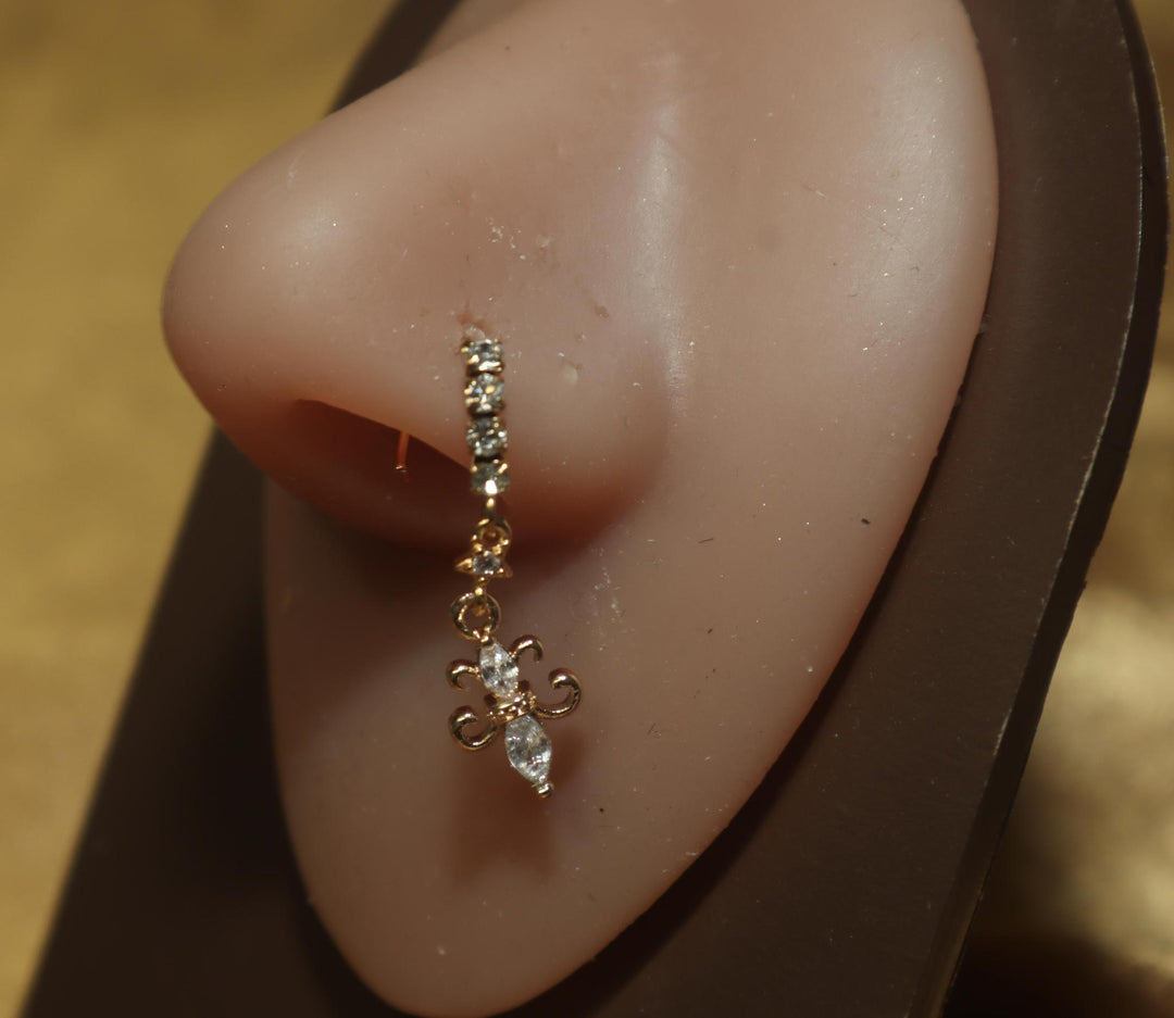 Dangle Charm Nose Hoop