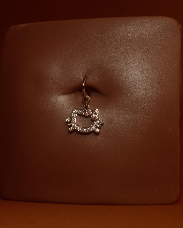 Dangling OutLine  Kitty Belly  Button Ring Body Piercing