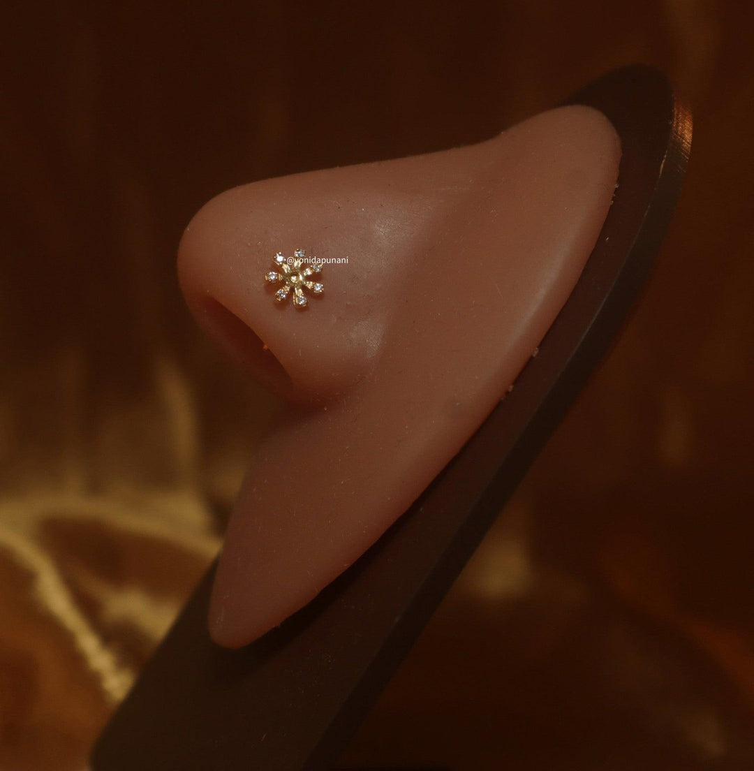 WISDOM Floral Nose Stud Ring Piercing Jewelry