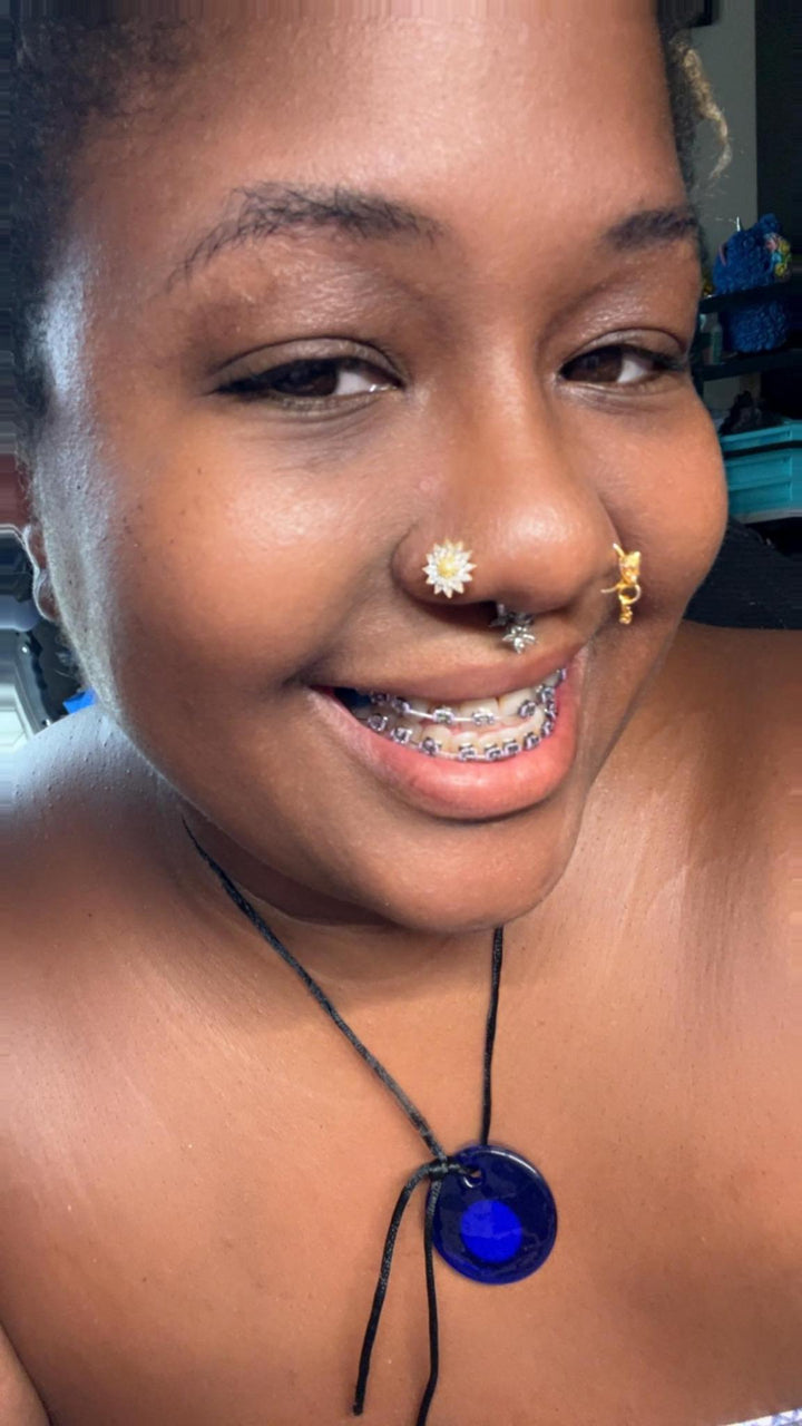 Spinning Golden Sunflower Non Nose Piercing Jewelry