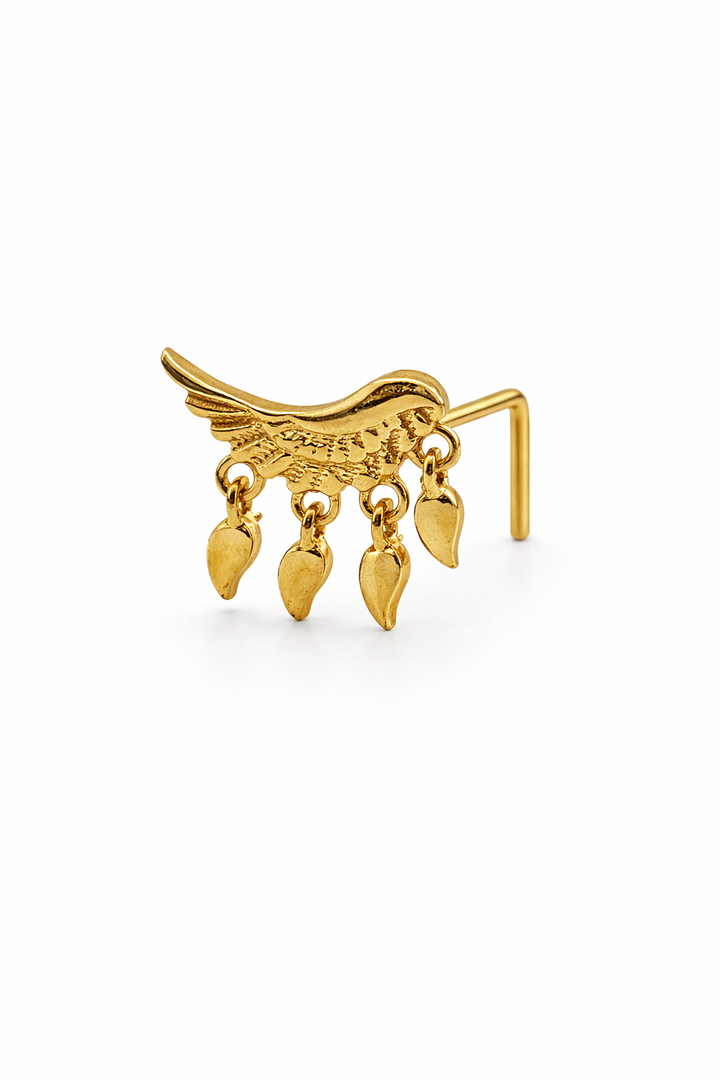 Half Wing Dangle Nose Stud Ring Piercing Jewelry