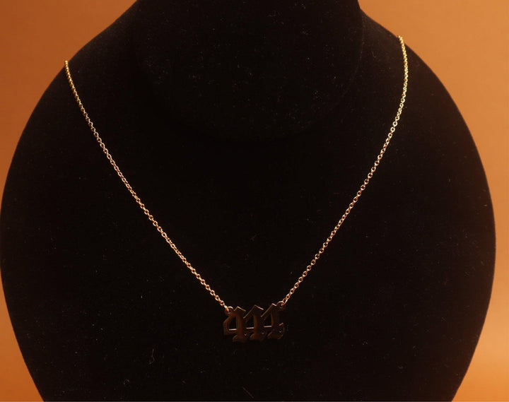Gold Lucky Number Necklace 111–999 Non-Tarnish