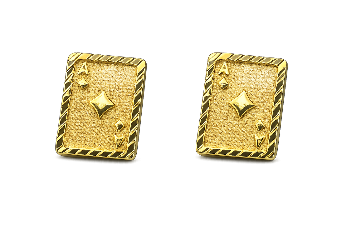 Ace Gold  Card Statement Earrings