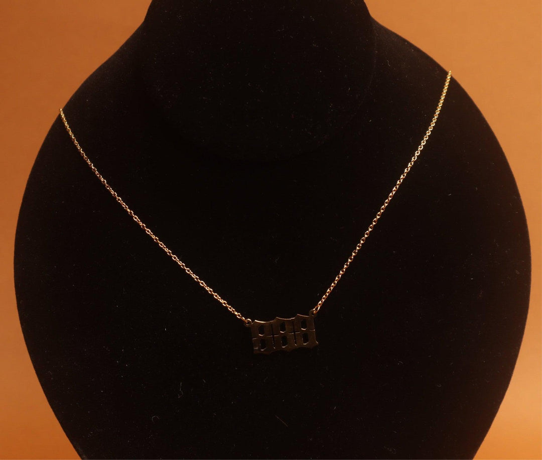 Gold Lucky Number Necklace 111–999 Non-Tarnish