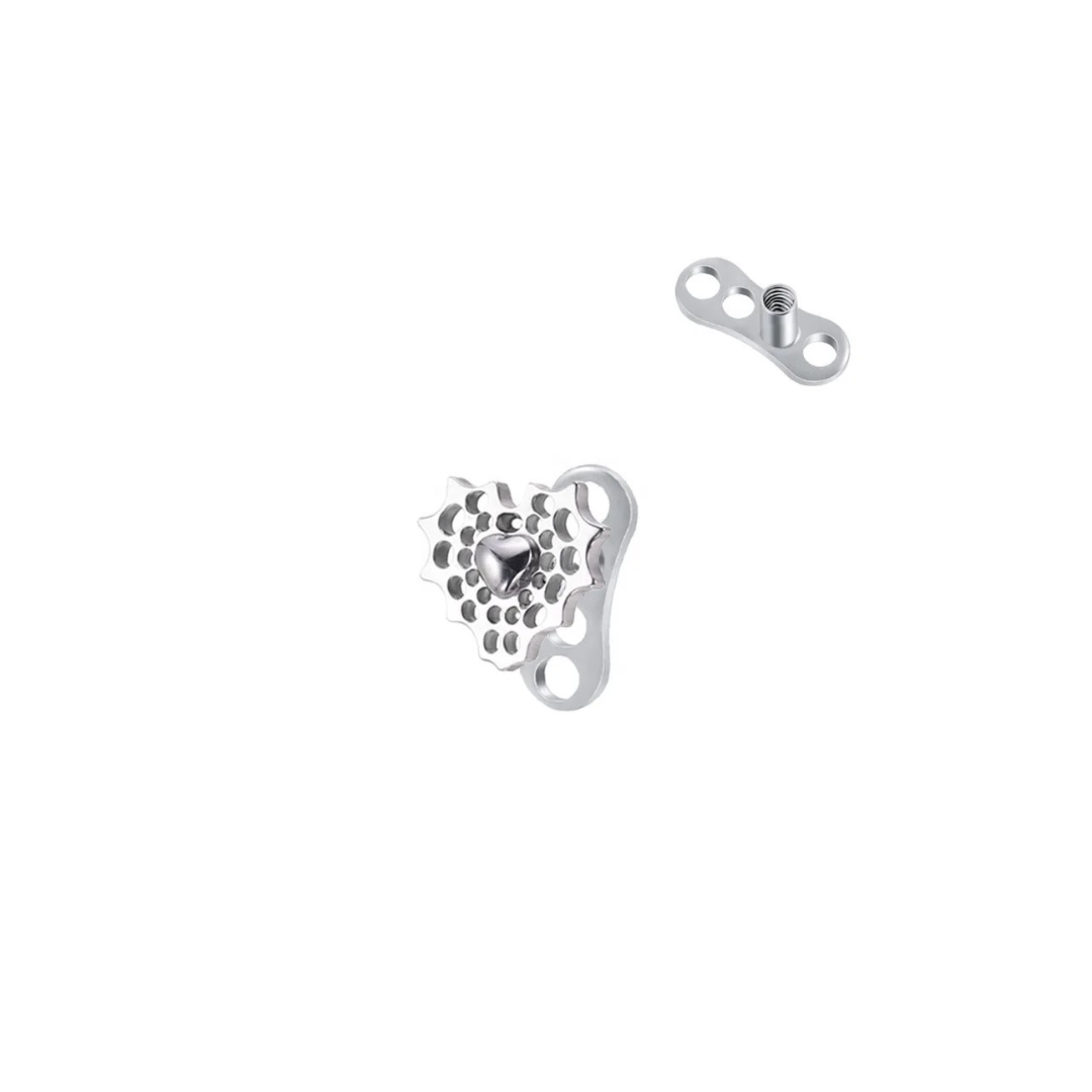 Webbed Heart Titanium Dermal Anchor
