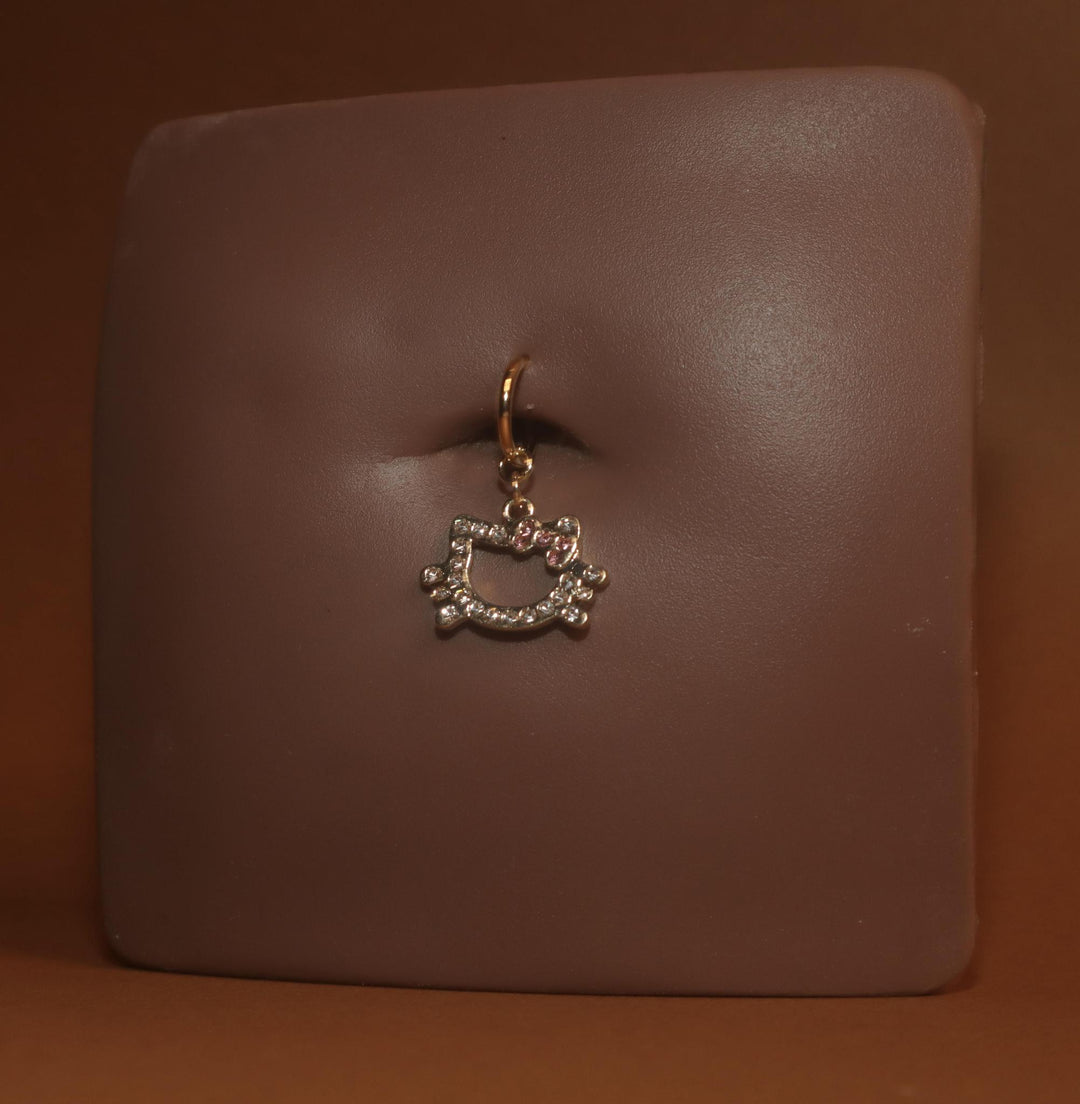 Dangling OutLine  Kitty Belly  Button Ring Body Piercing
