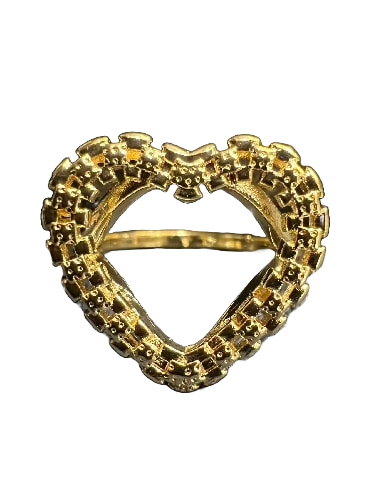Gold Rollie Style Heart Shape Ring