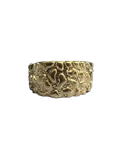 Gold Thick Nugget Line Ring