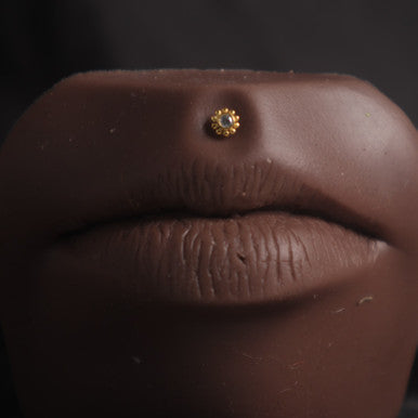 GOOD QUALITY SUN FLOWER LABRET LIP PIERCING