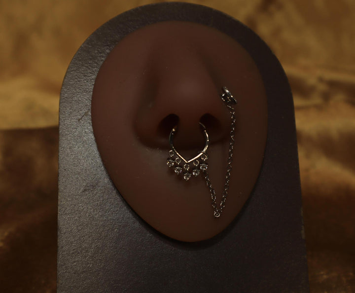 Septum Dangle Chains Heart Nose Ring Chain