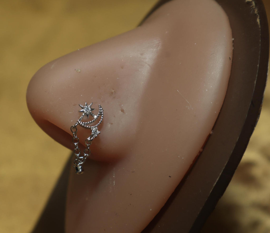 Celestial Star Moon Nose Ring