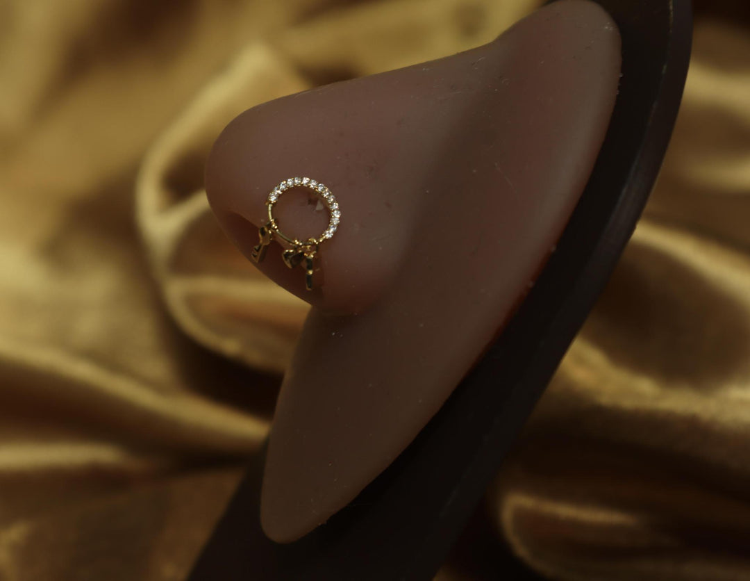 Circle Lock Heart Key Nose Stud