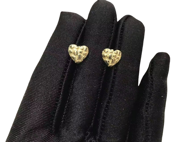 Heart Nugget 18K Gold Earrings